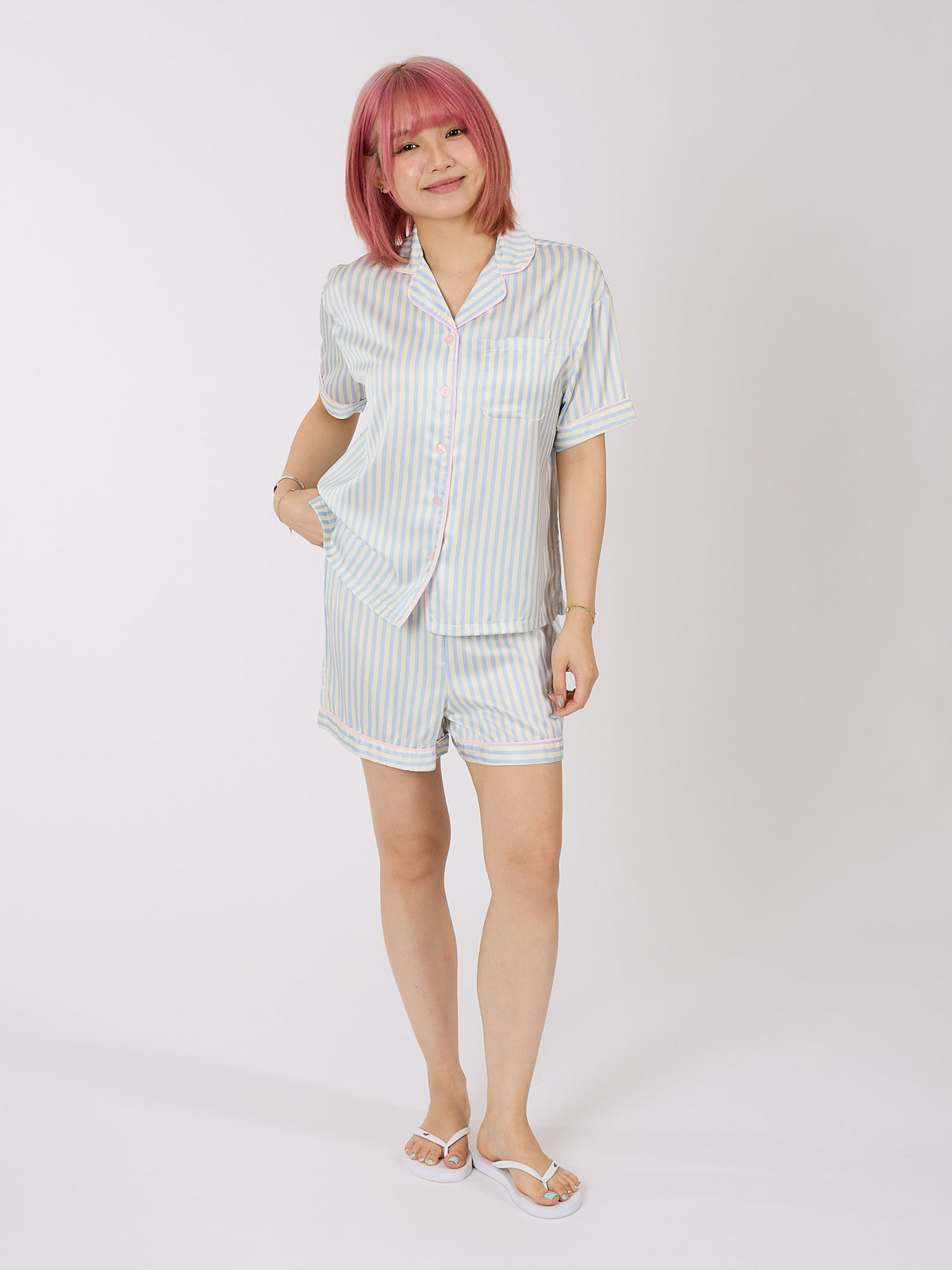 Satin Striped Pajama Set