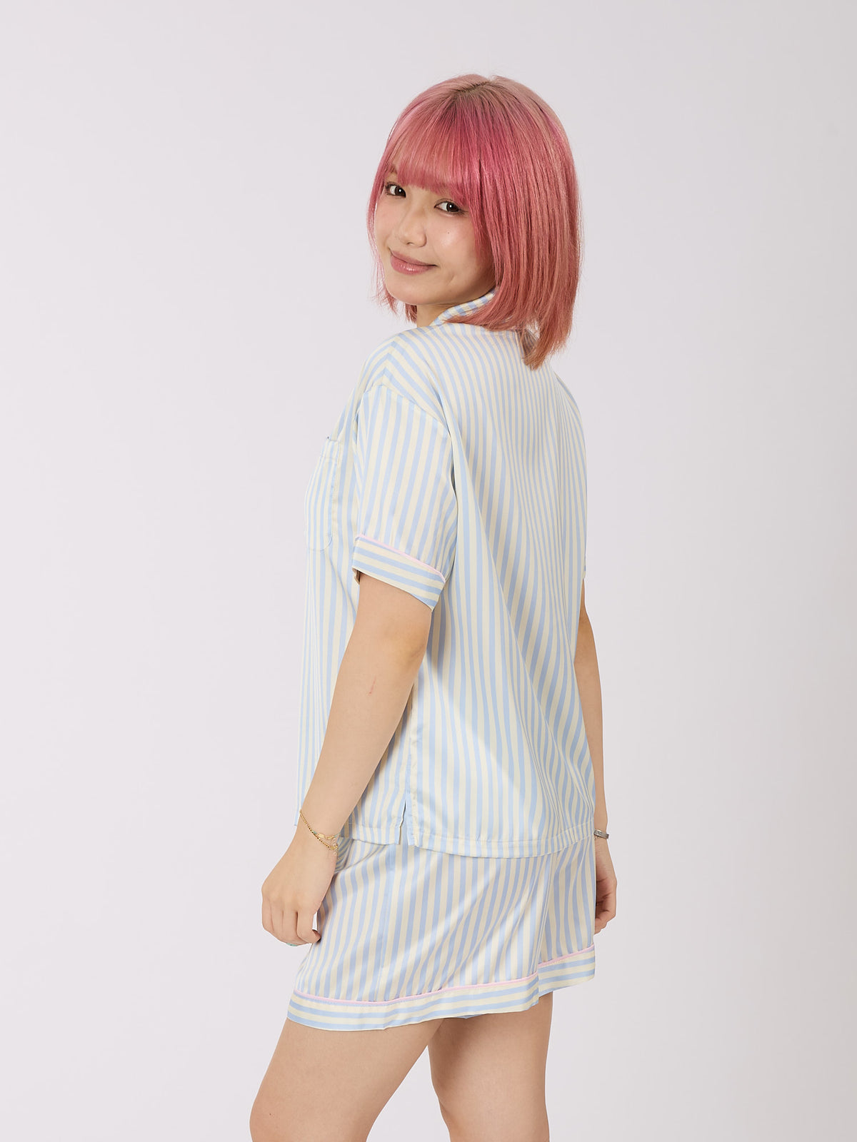 Satin Striped Pajama Set