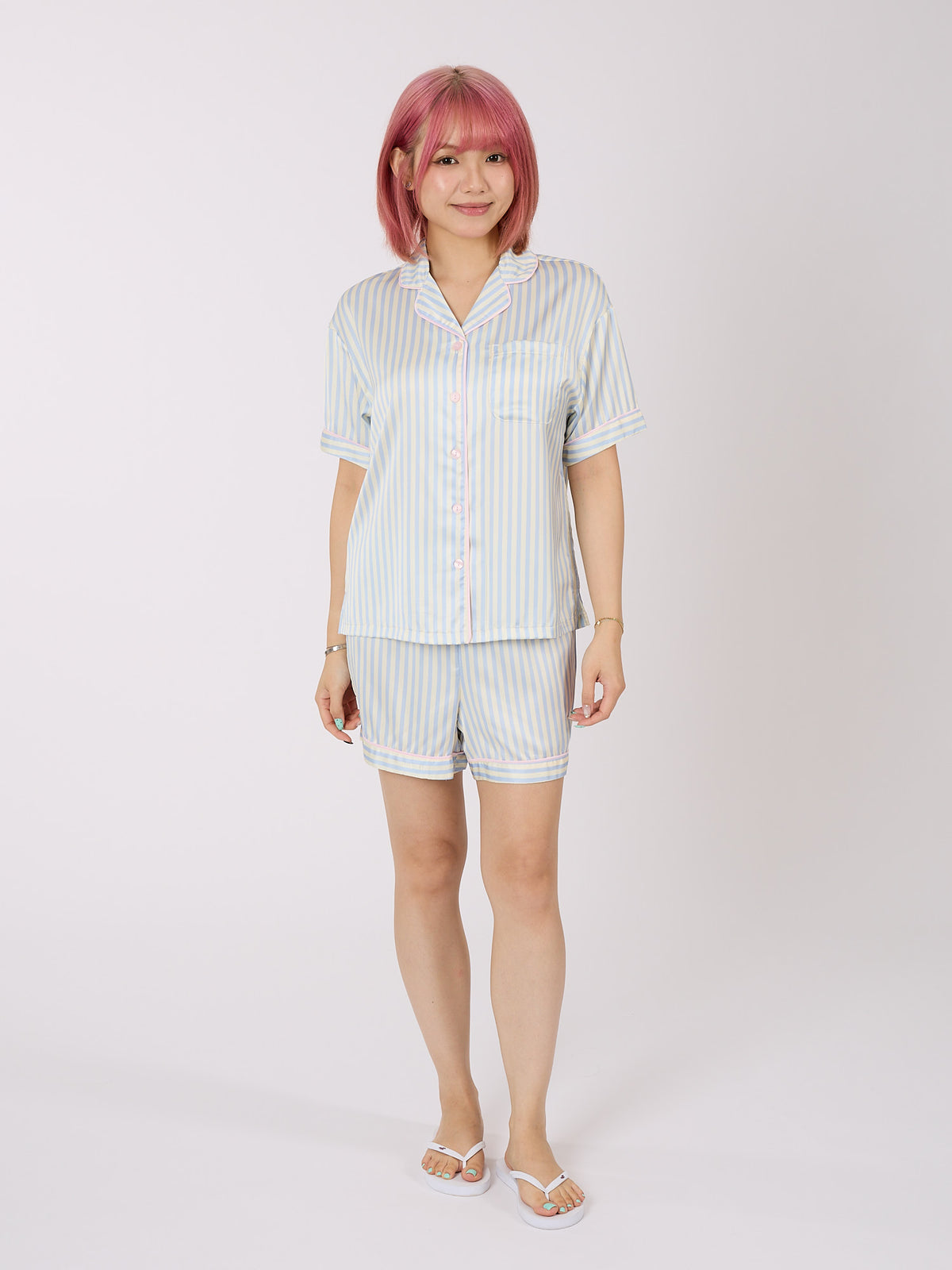 Satin Striped Pajama Set