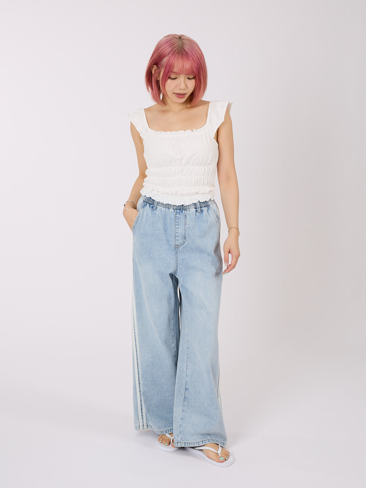 Wide Leg Denim Pants