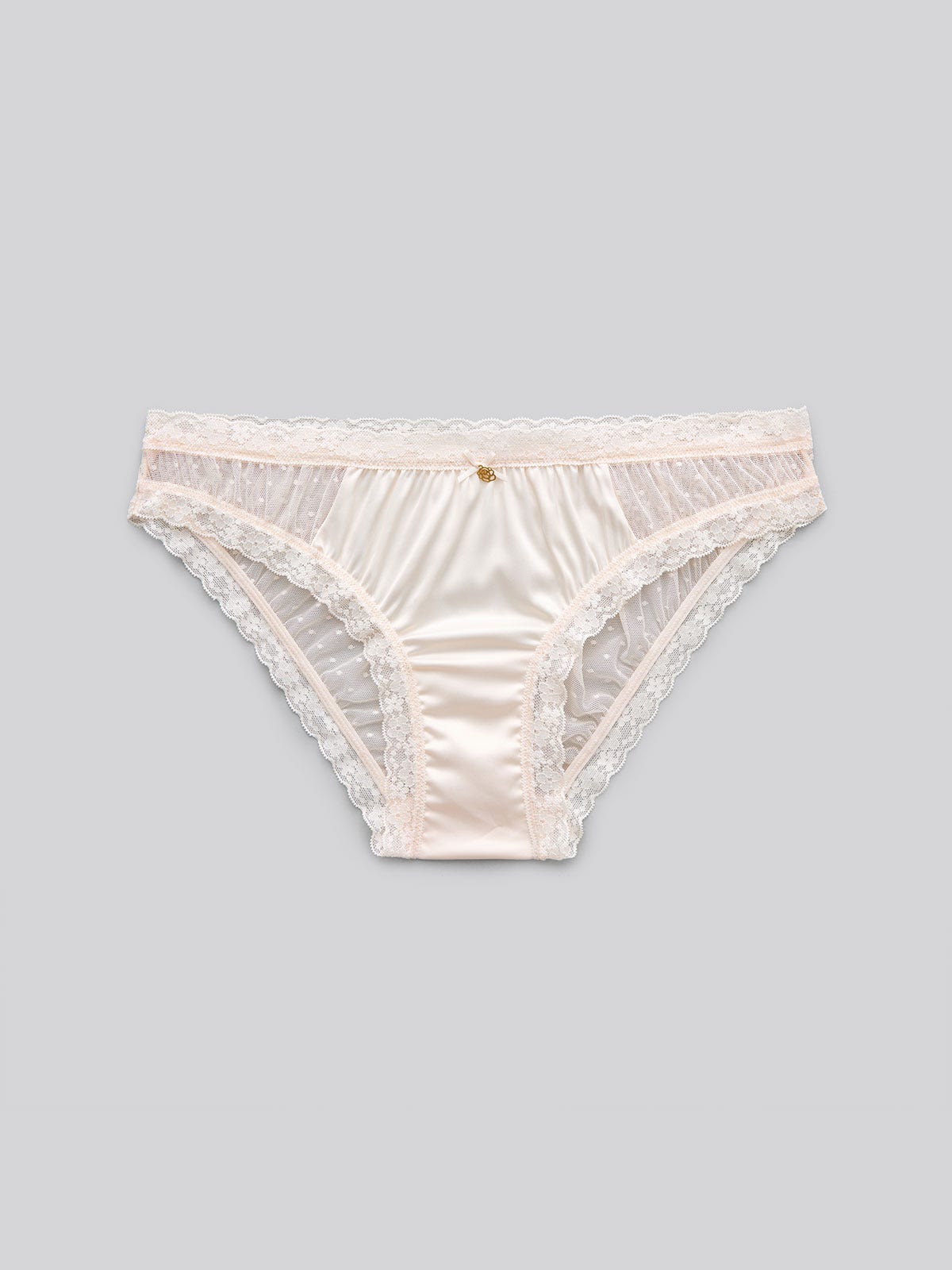 LESLEY SOLID, Satin Bikini Brief - 8f6-sheerpink